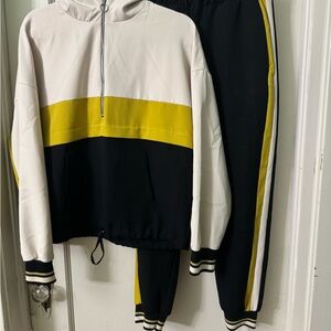 Colorblock Hoodie and Joggers Set